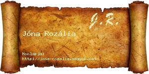 Jóna Rozália névjegykártya